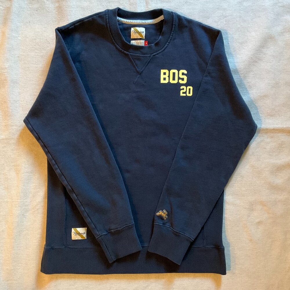Tracksmith Men’s Boston Marathon 2020 Trackhouse Crew Sweatshirt, Navy, Sz M